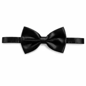 Black Satin Bow Tie with a luxurious satin finish and adjustable clip fastening for weddings, black tie events and formal occasions.