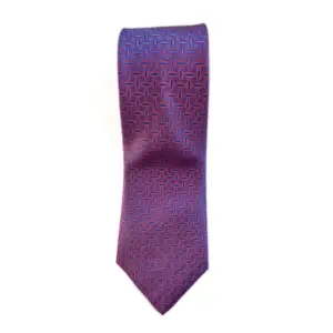 Purple & Ruby Red Paisley Tie featuring a premium jacquard weave with an elegant paisley-inspired geometric pattern for weddings, business attire and formal occasions.