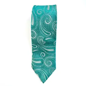 Turquoise Tie, White Tie, Turquoise Paisley Tie, Jacquard Tie, Paisley Tie, Woven Tie, Formal Tie, Wedding Tie, Business Tie, Men's Tie, Men's Accessories, Formal Wear